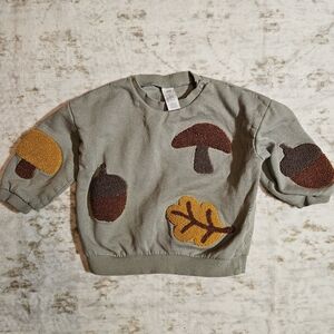 H&M Gray Green Sweater with Brown Accent